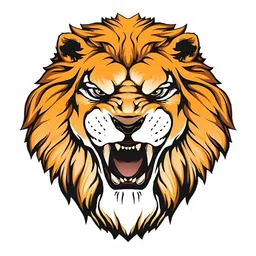 Wallpics Orange & Black Lion Printed Water Resistant Wall Sticker-image-74