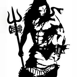 Wallpics White & Black Mahadev Printed Waterproof Wall Sticker-picture-23