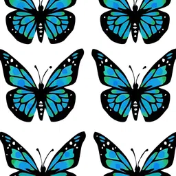 Wallpics Blue & Black Butterfly Printed Water Resistant Wall Sticker-image-57
