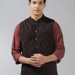 Fabindia Woven-Design Woollen Nehru Jacket image 1