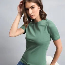 98 Degree North Women V-Neck Extended Sleeves Pure Cotton Pockets T-shirt-picture-13
