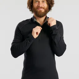FORCLAZ By Decathlon Men Black Solid Full Sleeve Merino Wool Trekking T-Shirt-picture-13