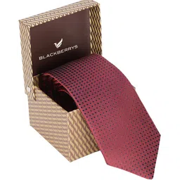 Blackberrys Men Red & Blue Woven Design Broad Tie image 1