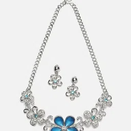 Kennice Rhodium-Plated AD Studded Jewellery Set-image-21