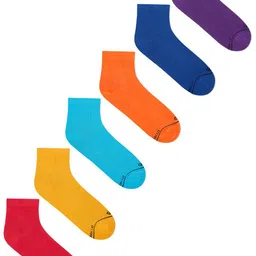 Dynamocks Men Pack of 6 Multi Cotton Ankle Length Socks-image-89