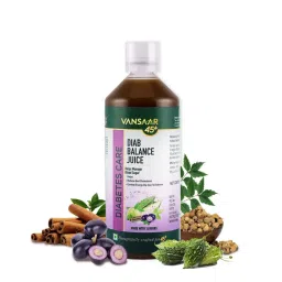 Vansaar Diab Balance Juice, 1L l Diabetes Control, Blood Sugar Control Supplement l Extracted from 11 Herbs l No Added Sugar and Colour l Supports Heart Health and Boosts Energy Levels-image-2