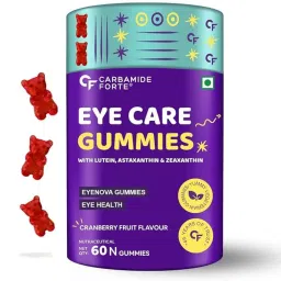 Carbamide Forte Eye Gummies - Lutein and Zeaxanthin Eye Supplements with Astaxanthin, Veg DHA and Vitamin C for Vision Support & Eye Health - Cranberry Flavour - 60 Veg Gummies-image-6