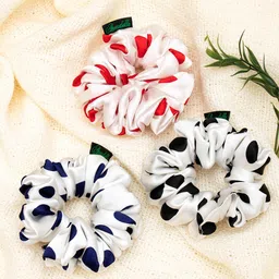 Arendelle Women White & Blue Set of 3 Ponytail Holders-image-50