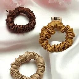 hair drama co. HAIR DRAMA COMPANY Women Set of 3  Brown & Silver Ponytail Holders-picture-40