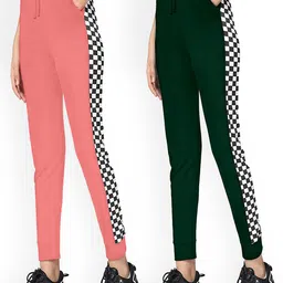 KYDA KIDS Girls Pack Of 2 Side Checked Detail Joggers-picture-14