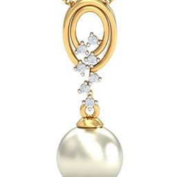 KUBERBOX Srie 18KT Gold Diamond-Studded Pearl Pendant 0.71 gm-picture-19