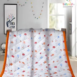 Babywish Orange & White AC Room 210 GSM Single Bed Dohar-picture-35