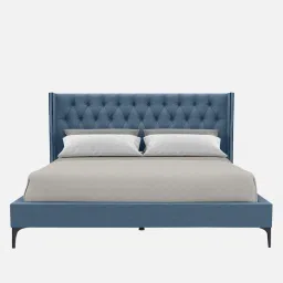 casacraft from pepperfry Noa Upholstered King Size Bed In Grey Color image 3