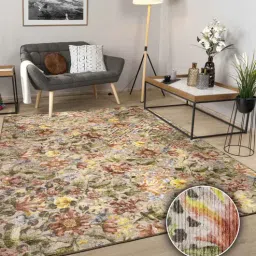 kaleen india Multicolor Floral Polyester 8' X 10' Machine Made Carpet-picture-14