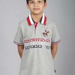 Beverly Hills Polo Club Boys Embroidered Polo Collar Pure Cotton T-shirt-picture-47