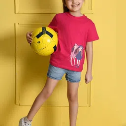 NUSYL Girls Graphic Printed Round Neck Casual T-shirt-picture-10