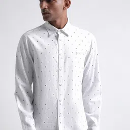 Iconic Slim Fit Micro Ditsy Printed Pure Cotton Casual Shirt image 1