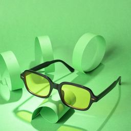 HAUTE SAUCE by Campus Sutra Unisex Yellow Lens & Black Oval Sunglasses with Polarised Lens-picture-14