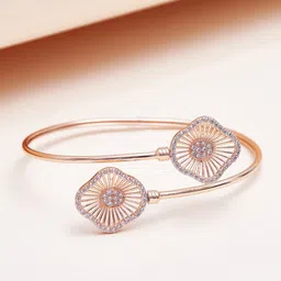 Voylla Women Brass Cubic Zirconia Rose Gold-Plated Bangle-Style Bracelet-picture-11