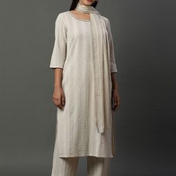 AURELIA Geometric Printed Straight Kurta With Palazzos & Dupatta-image-73