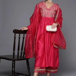 Indo Era Women Ethnic Motifs Yoke Design Regular Kurta with Palazzos & With Dupatta-picture-31