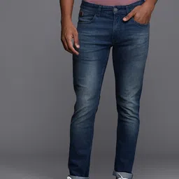 WROGN Men Blue Slim Fit Mid-Rise Clean Look Stretchable Jeans-picture-21