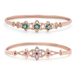 I Jewels Women Set Of 2 Rose Gold-Plated Bangle-Style Bracelet-picture-17