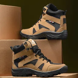 Leo's Fitness Shoes Men Colourblocked Canvas Hiking Boots-picture-18