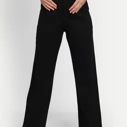 BROADSTAR Women Relaxed Straight Leg Loose Fit High-Rise Easy Wash Trousers-picture-12