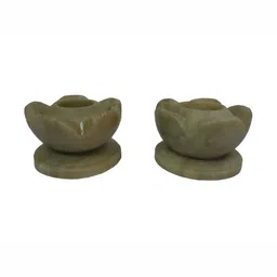 Avinash Handicrafts Beige 2 Pieces Stoneware Flower Shape Candle Holder-image-17