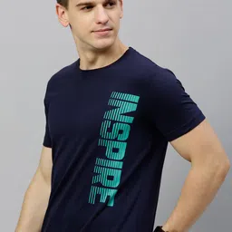 HERE&NOW Men Navy Blue Printed Round Neck T-shirt-picture-50