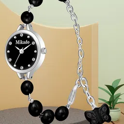 Mikado Women Water Resistant Round Dial Bracelet Style Straps Analog Watch- Black Wom-picture-38