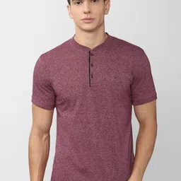 van heusen V Dot Men Purple Henley Neck Slim Fit T-shirt-picture-42
