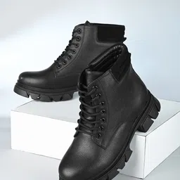 The Roadster Lifestyle Co. Women Black Textured Heeled Mid-Top Regular Boots-picture-12