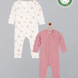 Broon Infant Girls Pack Of 2 Printed Organic Cotton Sleepsuit-picture-22
