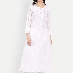 Indiankala4u Ethnic Motifs Embroidered Chikankari Kurta-picture-37