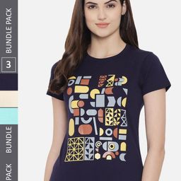 Fabflee Pack of 3 Typography Printed Cotton T-shirt-picture-1