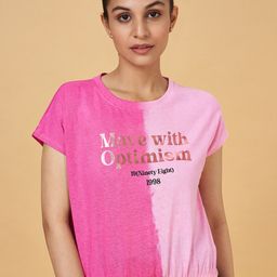 Ajile by Pantaloons Typography Printed Extended Sleeves Cotton T-shirt-picture-38