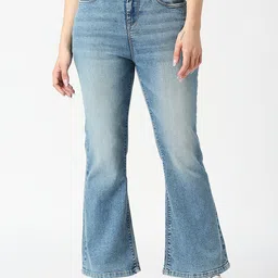 Pepe Jeans Women Boot Cut High-Rise Clean Look Heavy Fade Stretchable Cotton Jeans-image-40