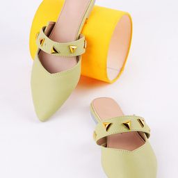 Try Me Textured Studded Pointed Toe Mules-picture-9
