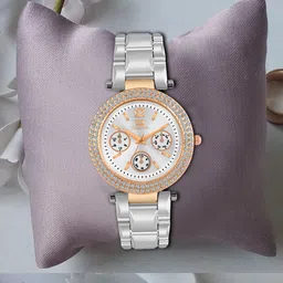 IIK COLLECTION Round Studded Dial Stainless Steel Bracelet Chain Strap Analogue Watch-image-69