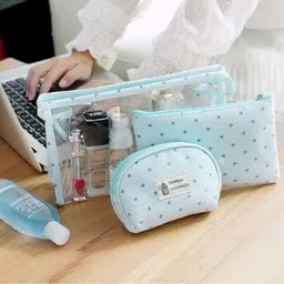 Awestuffs Set of 3 Blue Portable Travel Toiletry Kits-image-63