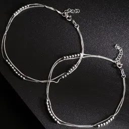 Carlton London Women Set of 2 925 Sterling Silver Anklets-picture-42