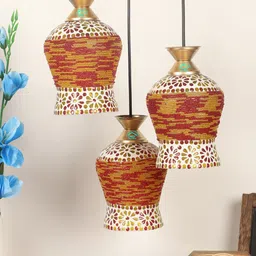MFD HOME FURNISHING White & Red Self Design Quirky Cluster Lights-picture-21