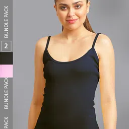 FBAR Pack Of 2 Non-Padded Pure Cotton Camisoles-image-63