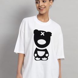 GRIFFEL Printed Round Neck Applique Cotton Oversized T-shirt-picture-32