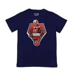 Marvel by Wear Your Mind Boys Navy Blue Spiderman Printed T-shirt-picture-20