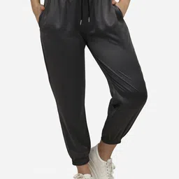 Smarty Pants Women Charcoal Grey Satin Joggers-picture-32