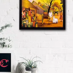 eCraftIndia Multicoloured Village View UV Wall Art-picture-22