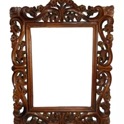 VAS collection home Brown Floral Patterned Wooden Wall Mirror-picture-24